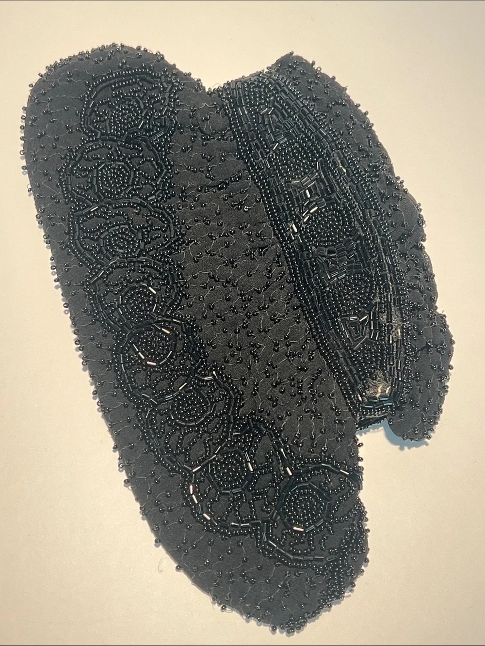 1940s Vintage Evening Clutch Black Beaded Made in Belgium